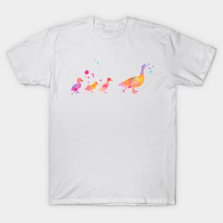 Ducklings Watercolor Painting T-Shirt